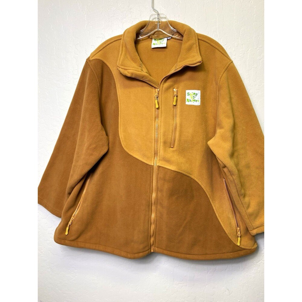 Shiny by Nature Full-Zip Curvy Fleece Jacket Acorn Tan XXL 2X